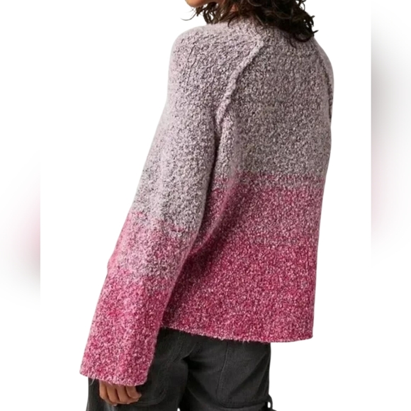 Free People BFF Cocoon Dip Dye Sweater Pink Medium Boho #219 - Picture 6 of 6